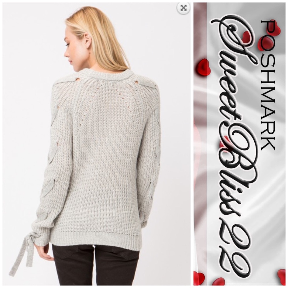 🍁Grey Sweater Braided Sleeves🍁 - Picture 4 of 4